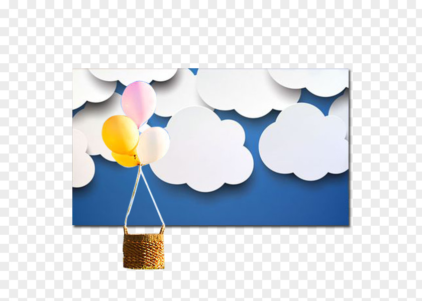 Hari Raya Prop Kiosk Balloon Backdrop Blue Cloud Sky PNG