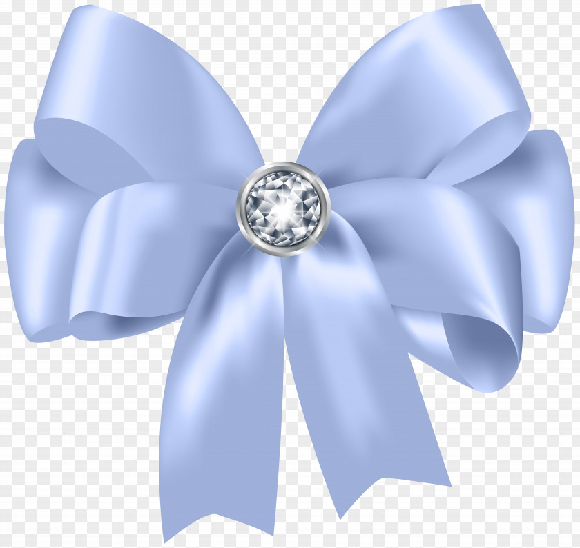 Beautiful Blue Bow With Diamond Clip Art Ribbon PNG