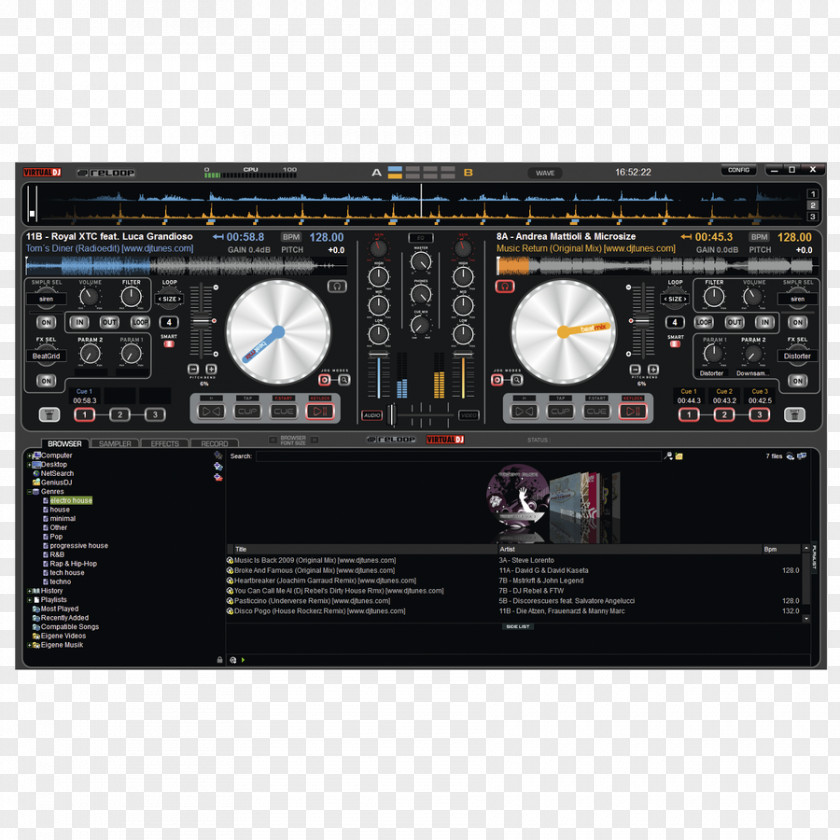Dj Premier Virtual DJ Disc Jockey Controller Computer Audio Stream Input/Output PNG
