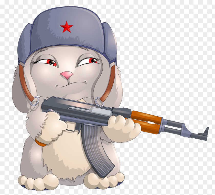 Gun Bunny European Rabbit Firearm Illustration PNG
