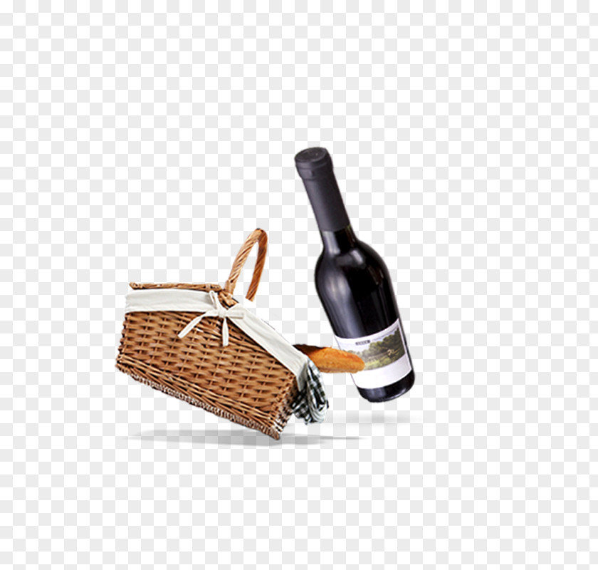 Red Wine Basket PNG