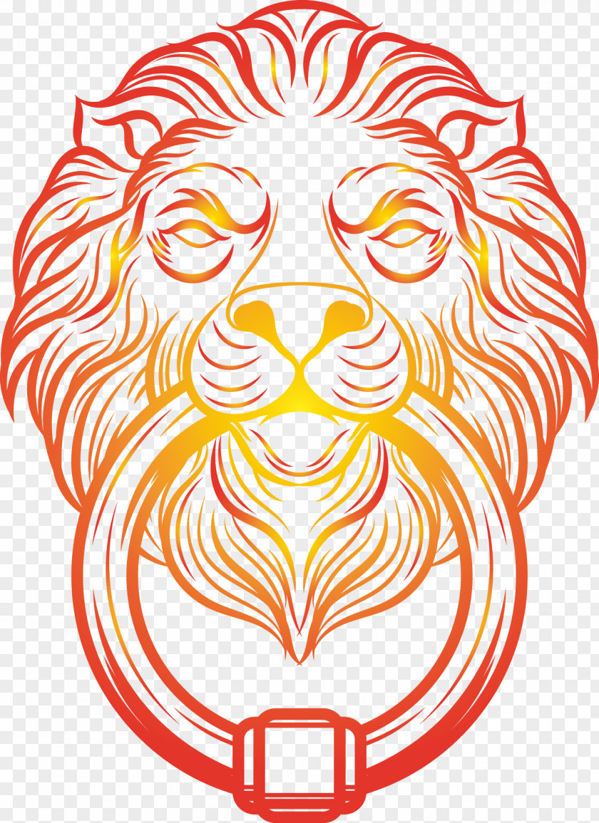 Lions Lock Pattern Vector Lionhead Rabbit Clip Art PNG