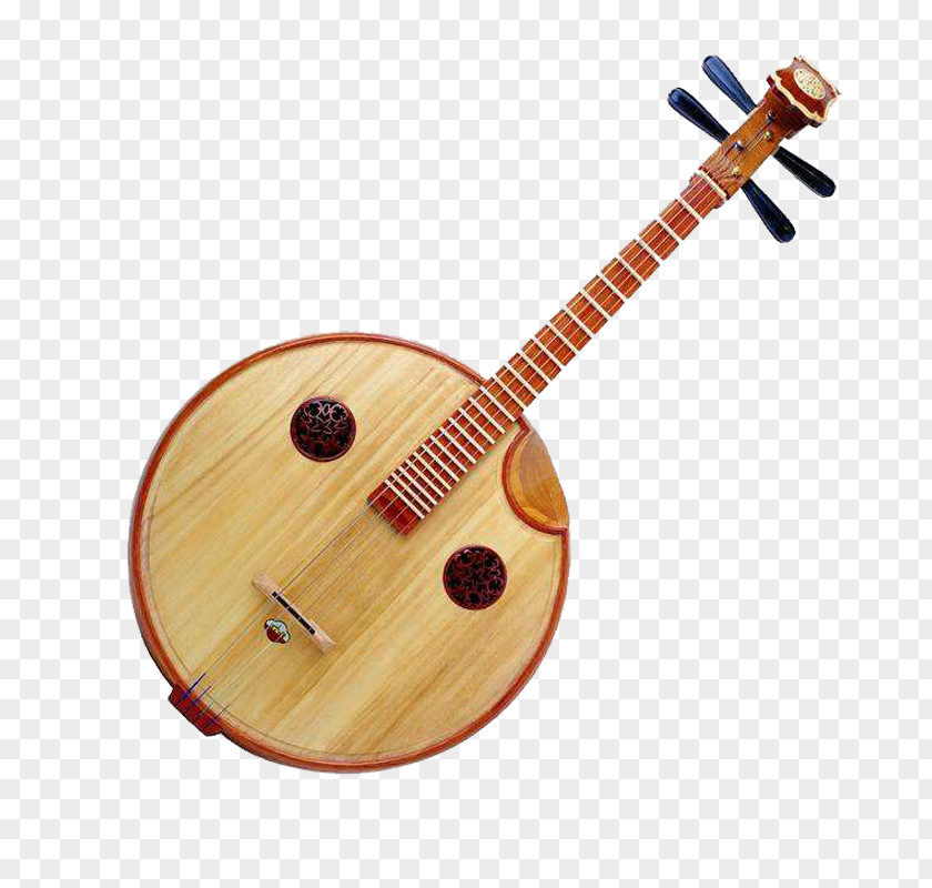 Wood Color Chinese Wind Ruanqin Musical Instrument Ruan String Yueqin Orchestra PNG