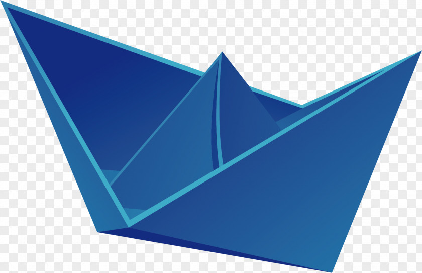 Paper Boat Vector Element Blue Computer File PNG
