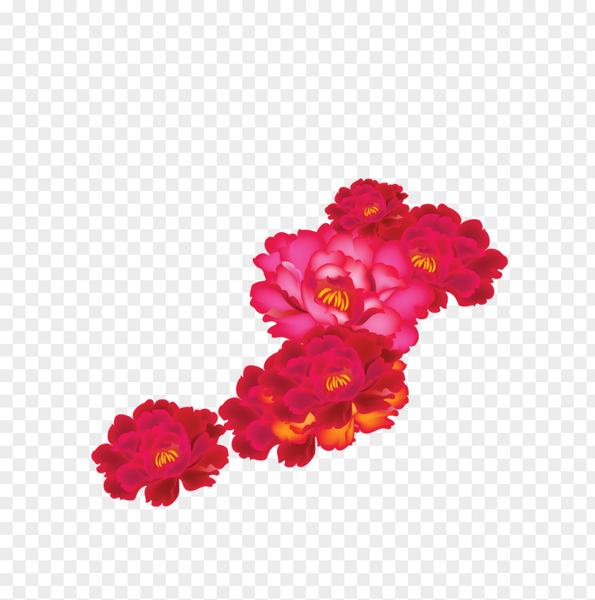 Red Peony Flowers Garden Roses Moutan PNG