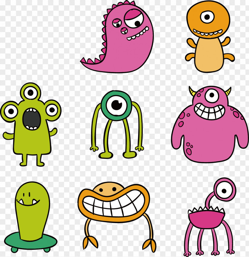 Vector Painted Monster Extraterrestrial Life Drawing Cartoon Download PNG