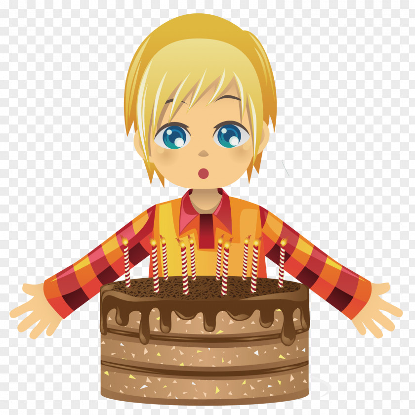Eat The Candle Boy Cartoon Illustration PNG