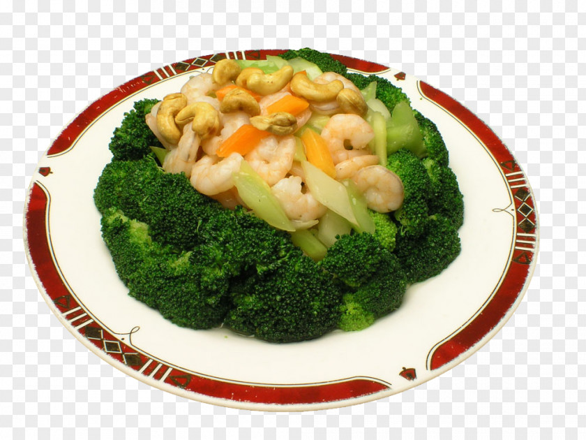 Emerald Cashew Shrimp Picture Material Cap Cai Vegetarian Cuisine Food PNG