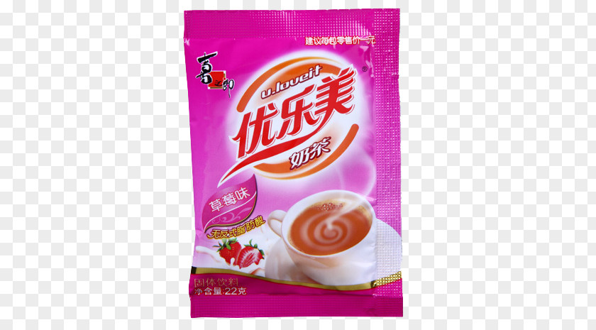 Youle Mei Bagged Strawberry Tea Milk Drink Packaging And Labeling Price PNG