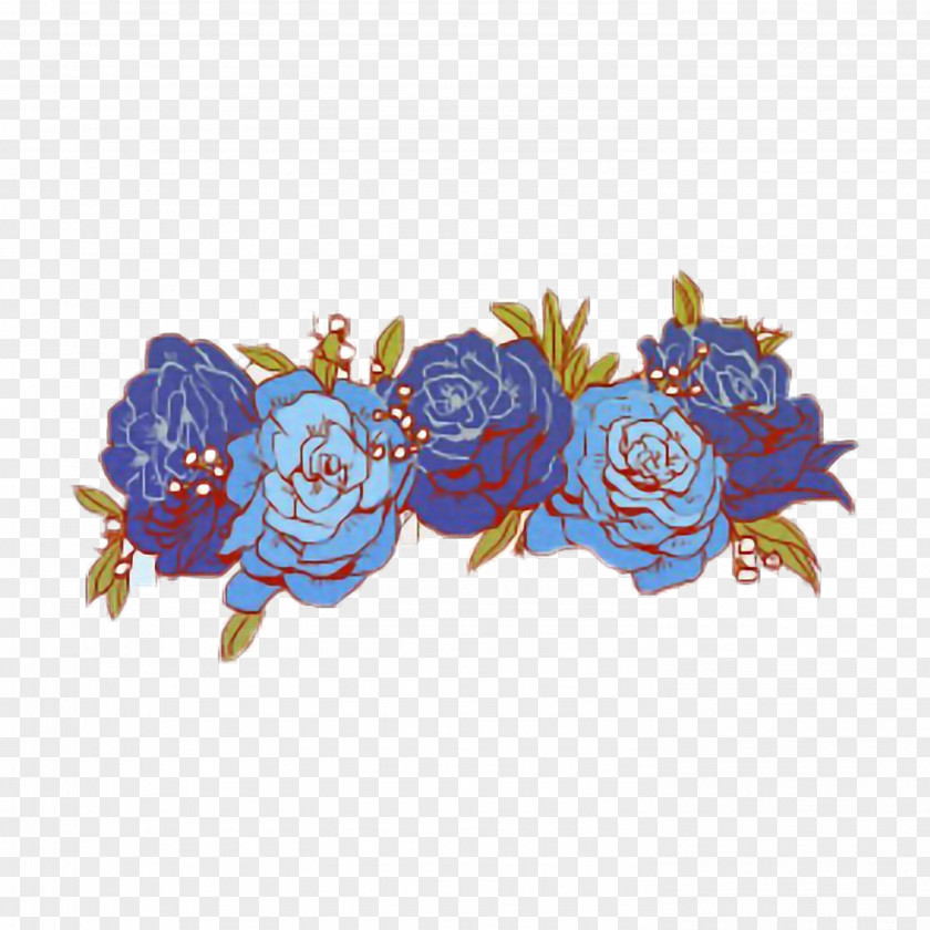 Flower Wreath Crown Floral Design Blue PNG