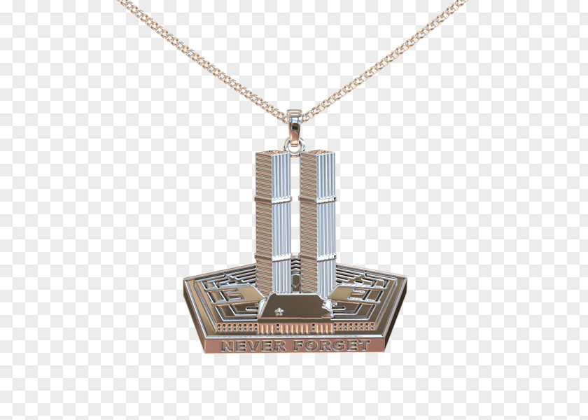 Twin Tower Charms & Pendants Necklace Metal PNG