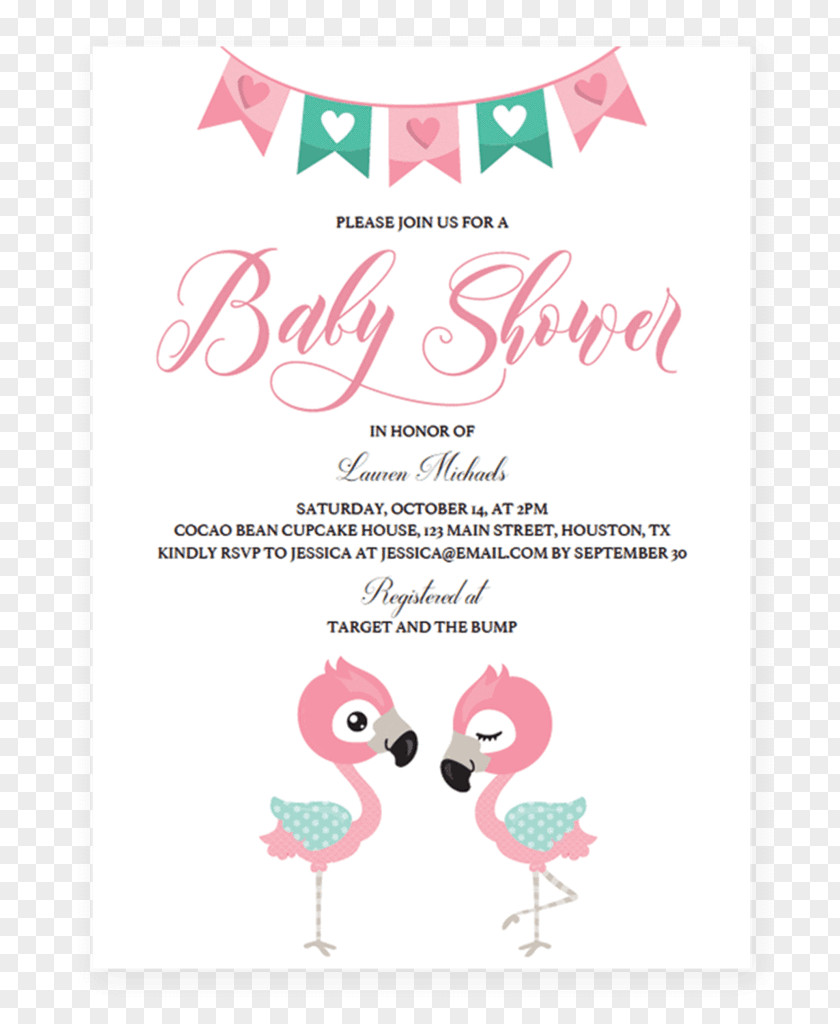 Flamingo Wedding Baby Shower Diaper Party YouTube Infant PNG
