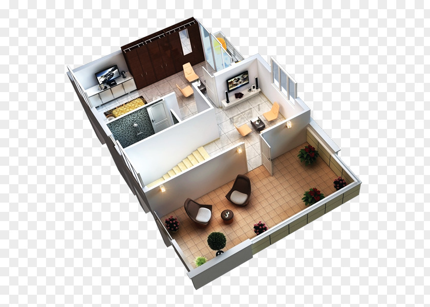 House Poonamallee 3D Floor Plan PNG