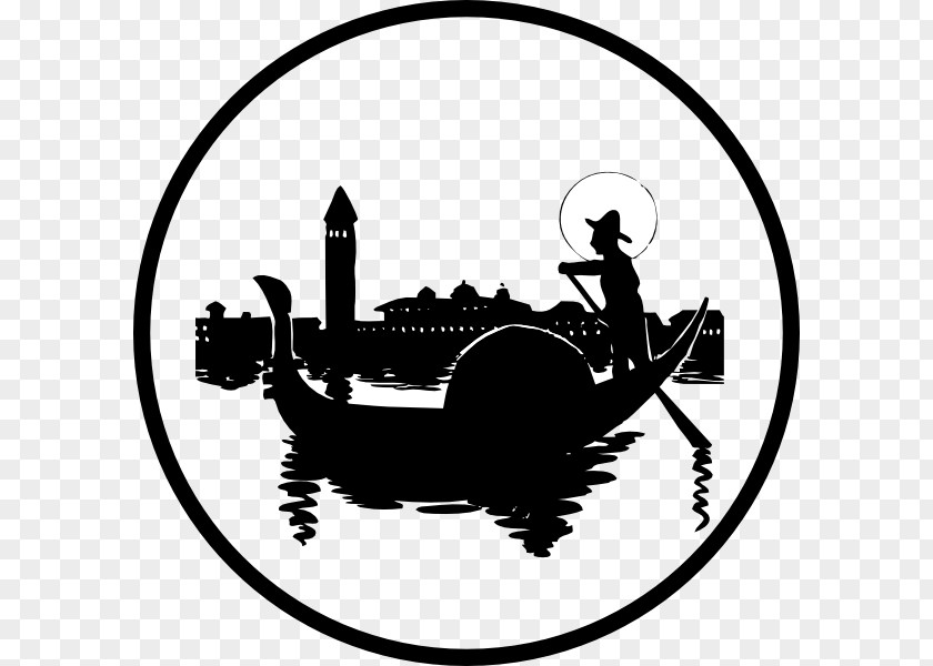 Waterside Venice Gondola Clip Art PNG