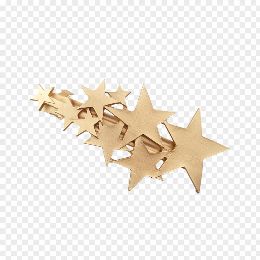 Gold Stars Barrette Earring Hairstyle PNG