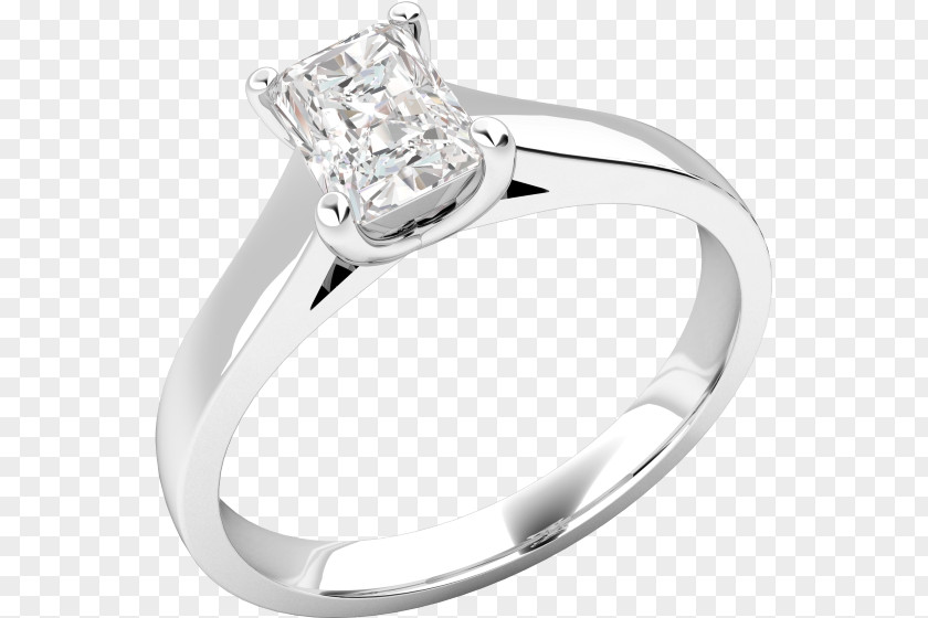 Radiant Cut Diamond Ring Settings Wedding Silver Product Design Jewellery PNG