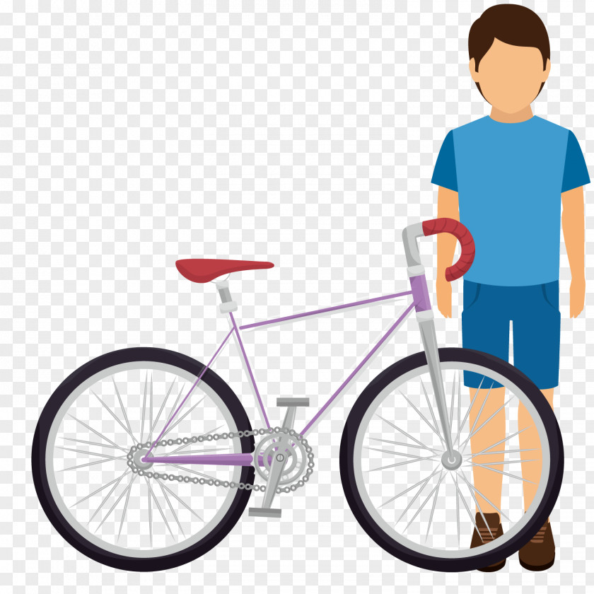 Cartoon Boy And Bicycle Photography Illustration PNG