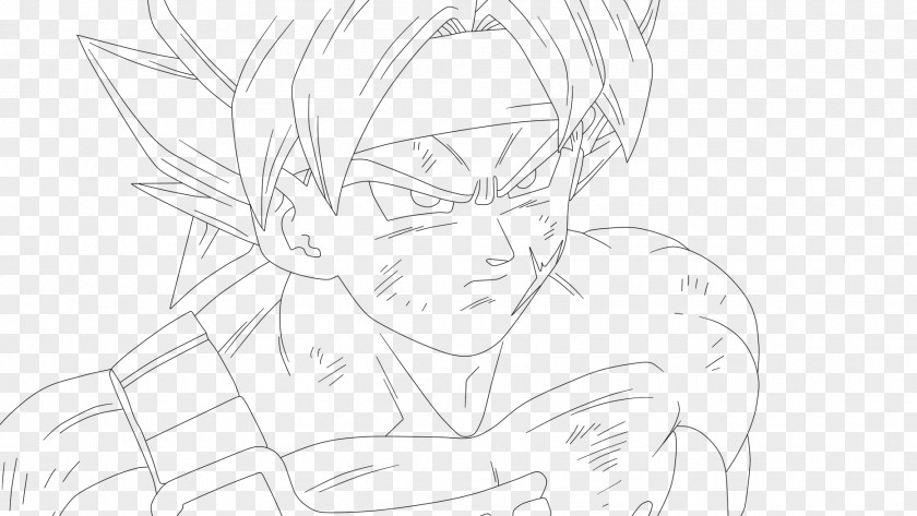 Goku Gohan Dragon Ball Heroes Line Art Black And White PNG