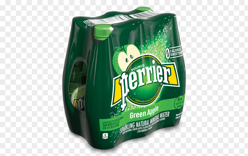 GREEN APPLE Carbonated Water Perrier Mineral Flavor Beverage Can PNG