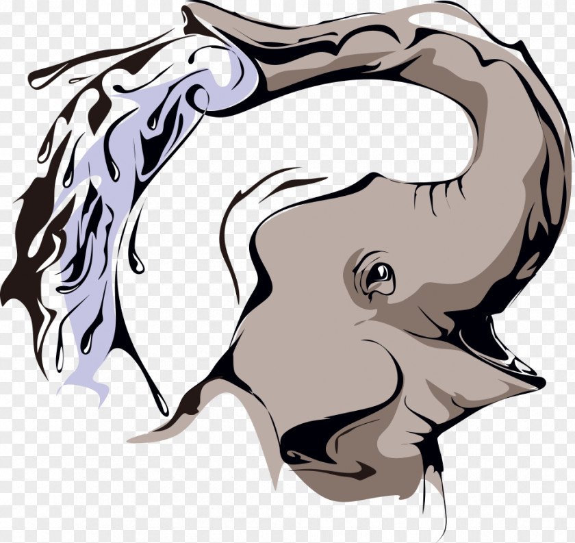 Vector Creative Elephant Cartoon Clip Art PNG