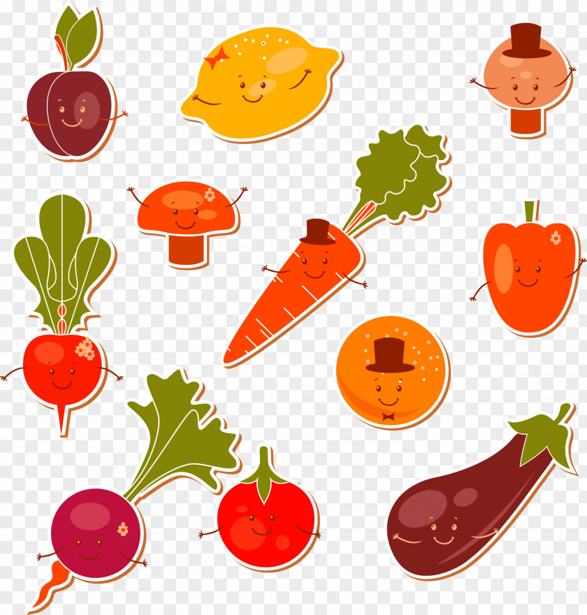 Vector Cute Vegetables Pattern Tomato Fruit Clip Art PNG