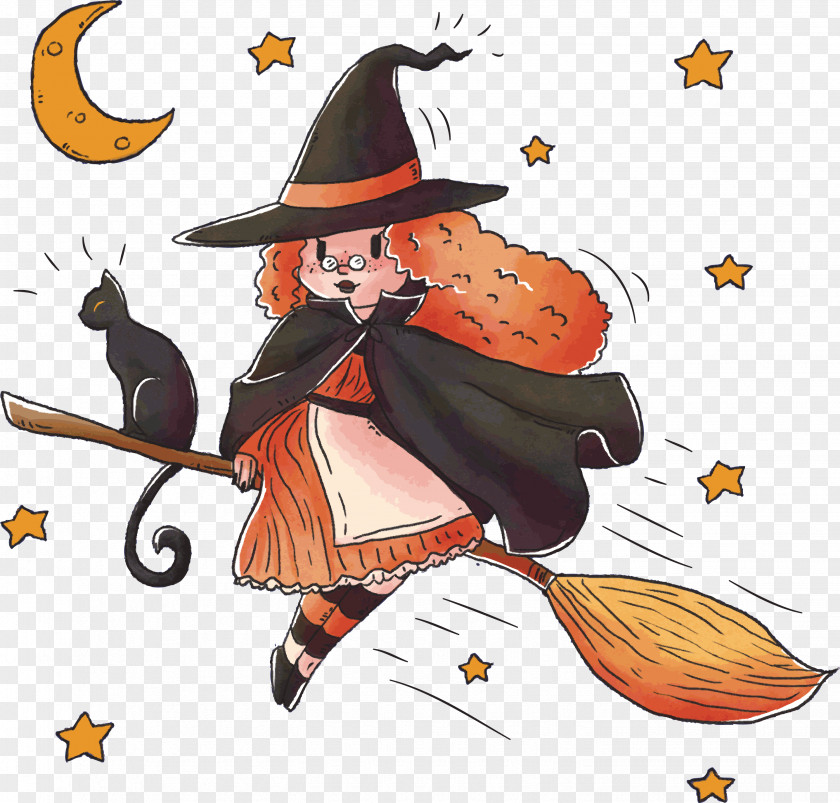 Hand Painted Magic Witch Boszorkxe1ny Witchcraft PNG