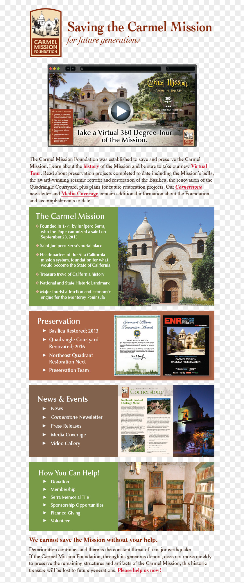 The Carmel Foundation Mission San Carlos Borroméo Del Río Carmelo Planned Giving PNG