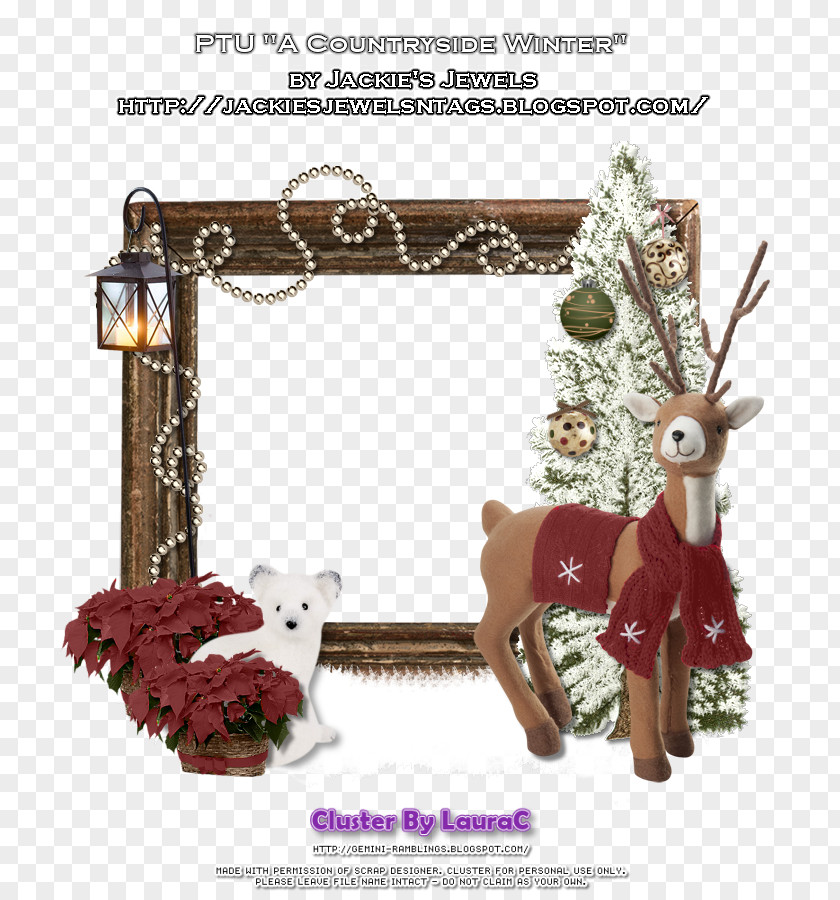 Winter Countryside Reindeer Picture Frames Font PNG