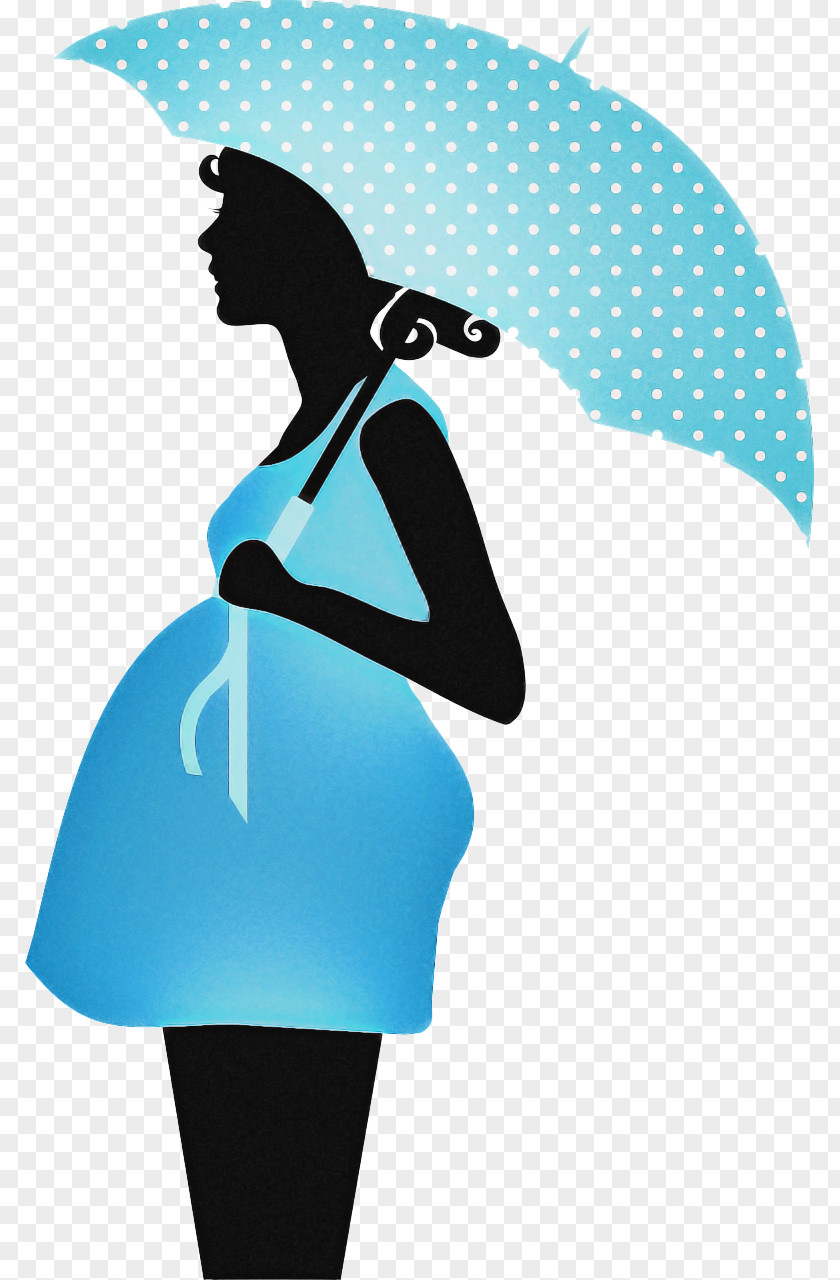 Aqua Turquoise Pregnancy Cartoon PNG