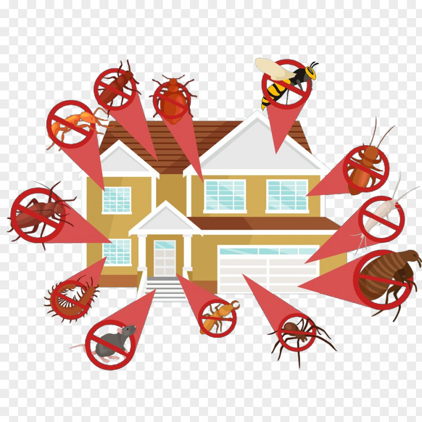 Family Pest Cartoon House Control Cockroach Mosquito Exterminator PNG