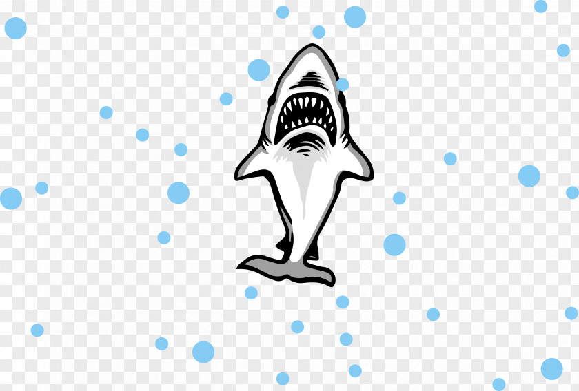 Cartoon Sharks And Bubbles Great White Shark T-shirt Logo PNG