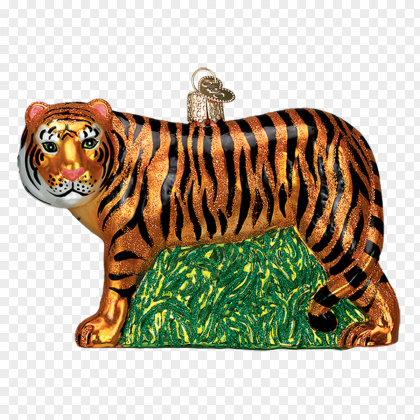 Tiger Cat Christmas Ornament Glass PNG