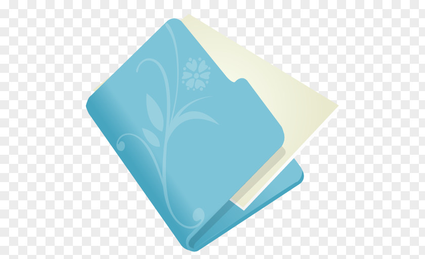 Folder Flower Blue Turquoise Aqua PNG