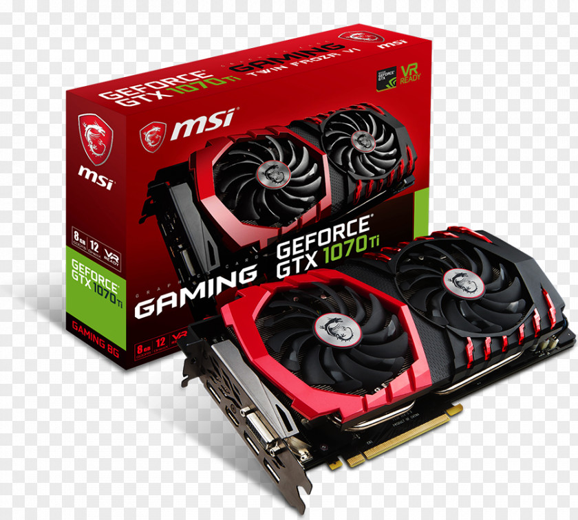 Nvidia Graphics Cards & Video Adapters NVIDIA GeForce GTX 1070 Ti MSI Titanium 8G Card PNG