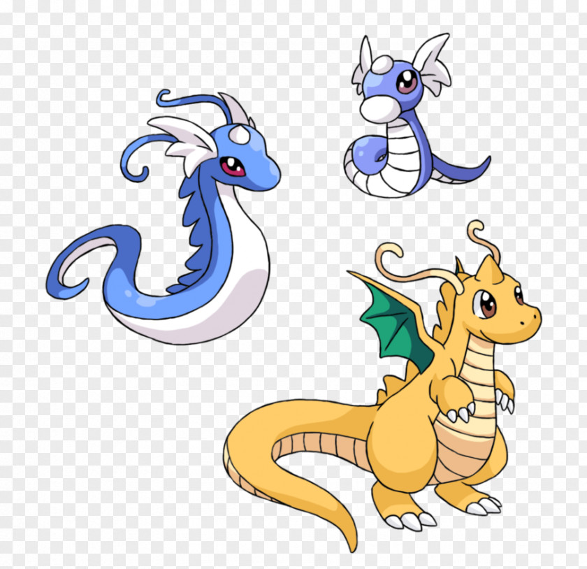 Pikachu Pokémon Red And Blue Dratini Dragonite PNG