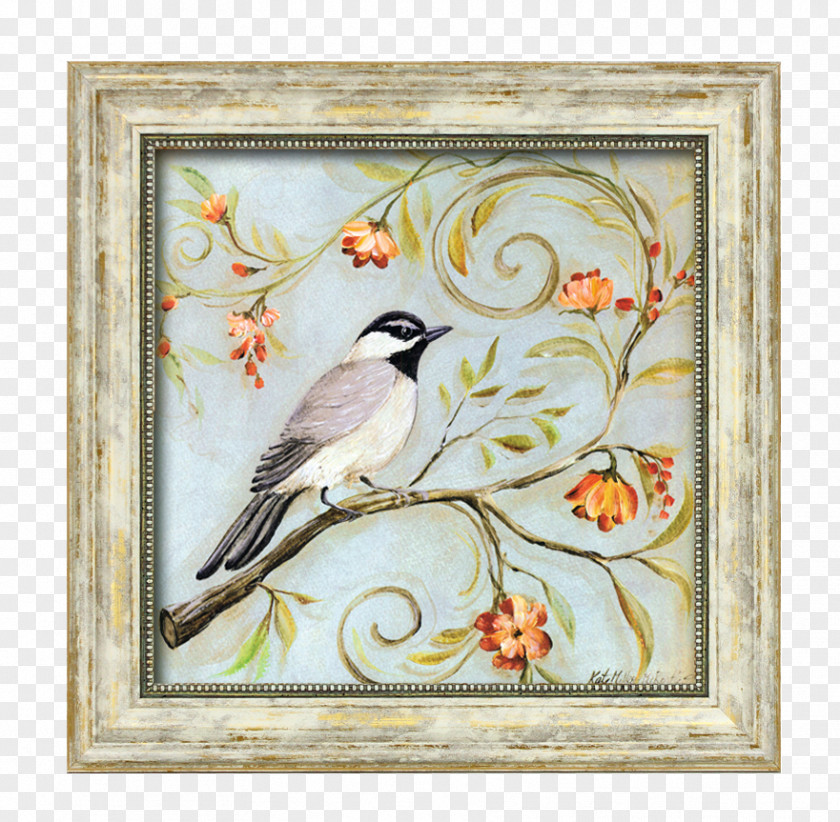 Birds And Flowers Decorative Painting Paper Bird Drawing PNG