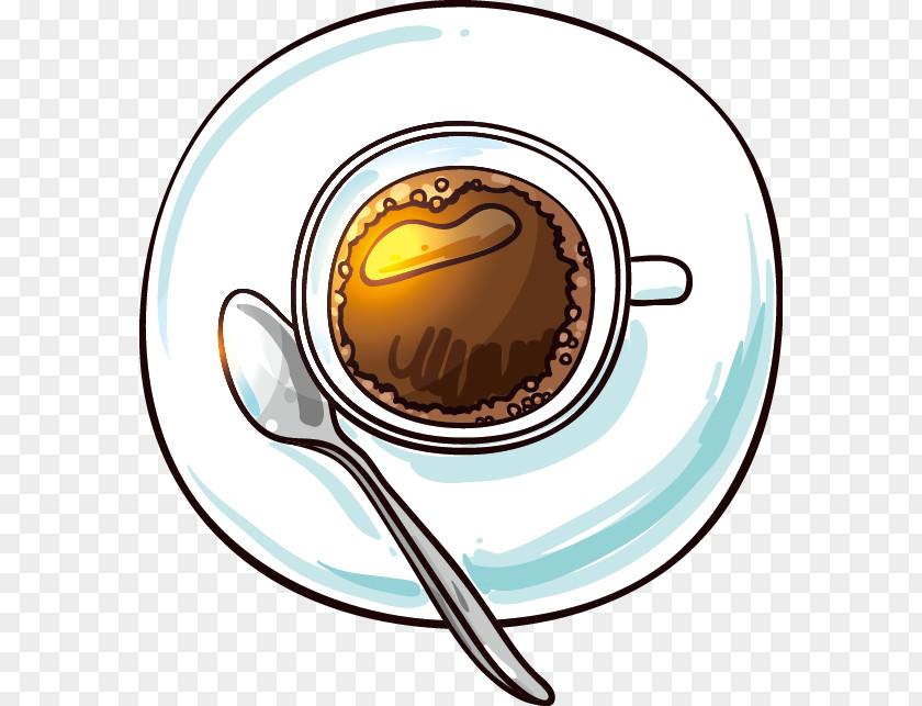 Hand-painted Coffee Comics Clip Art PNG