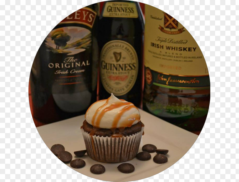 Irish Cream Car Bomb Whiskey Praline Cupcake PNG