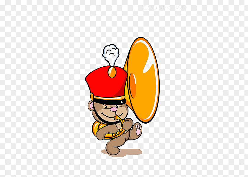 Cartoon Bear Horn Marching Band Royalty-free Clip Art PNG