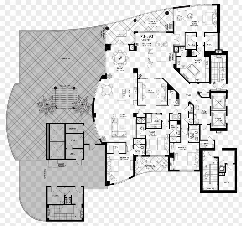 House Penthouse Apartment Plan Floor PNG