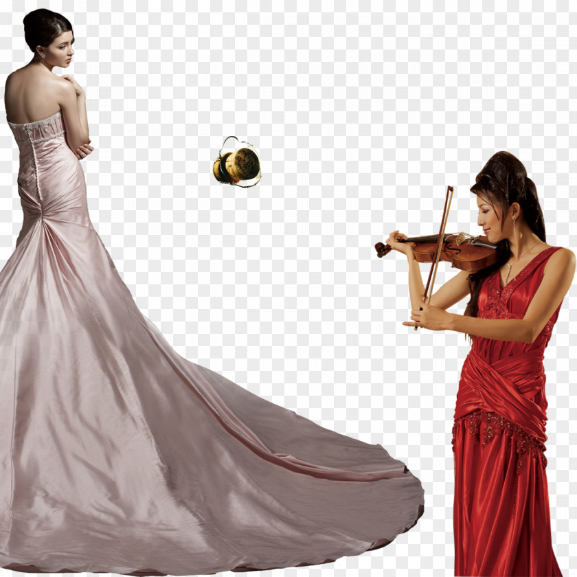 Lady Playing The Violin Designer PNG
