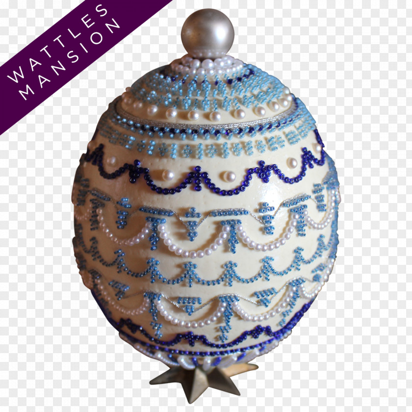 Ostrich Material Ceramic Cobalt Blue Christmas Ornament PNG