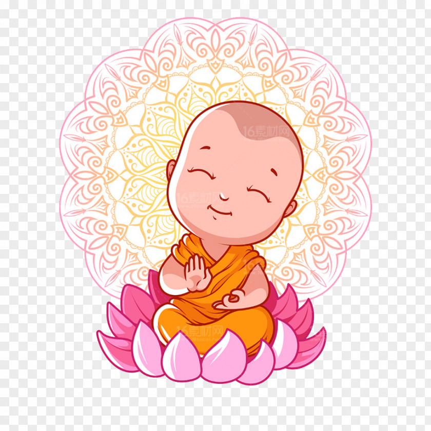 Children's Cartoon Characters Vector Material Buddhism Bhikkhu Buddhas Birthday PNG