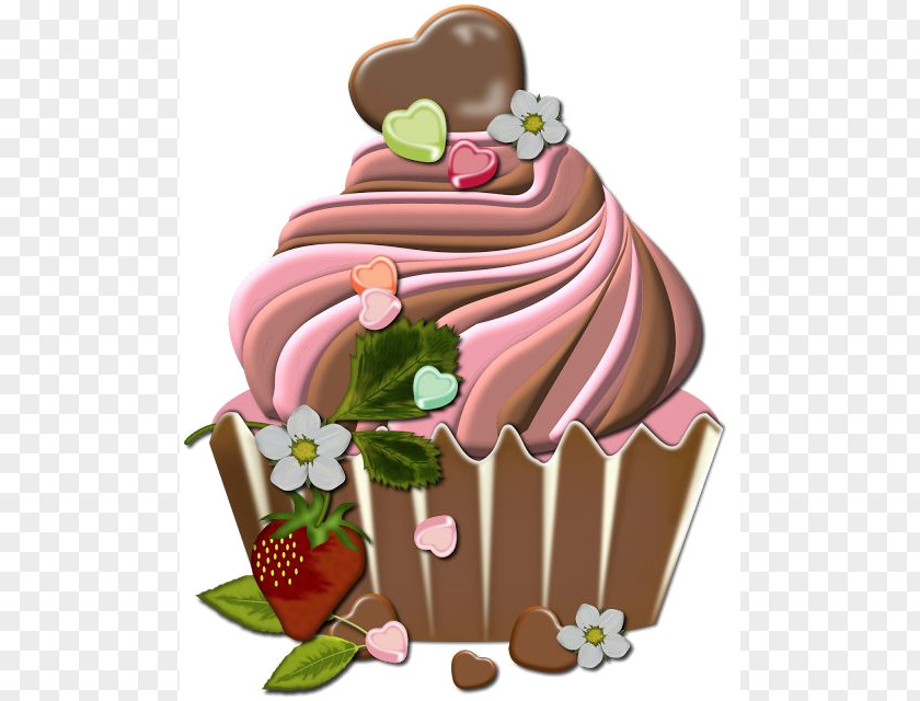 Cartoon Birthday Card Cupcake Torte Chocolate Cake Dessert PNG