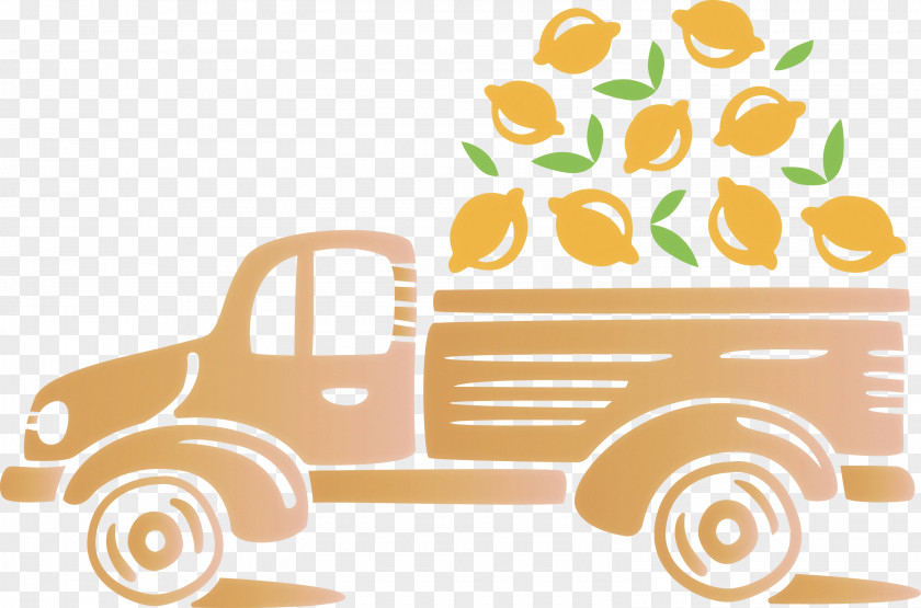 Lemon Truck Autumn Fruit PNG