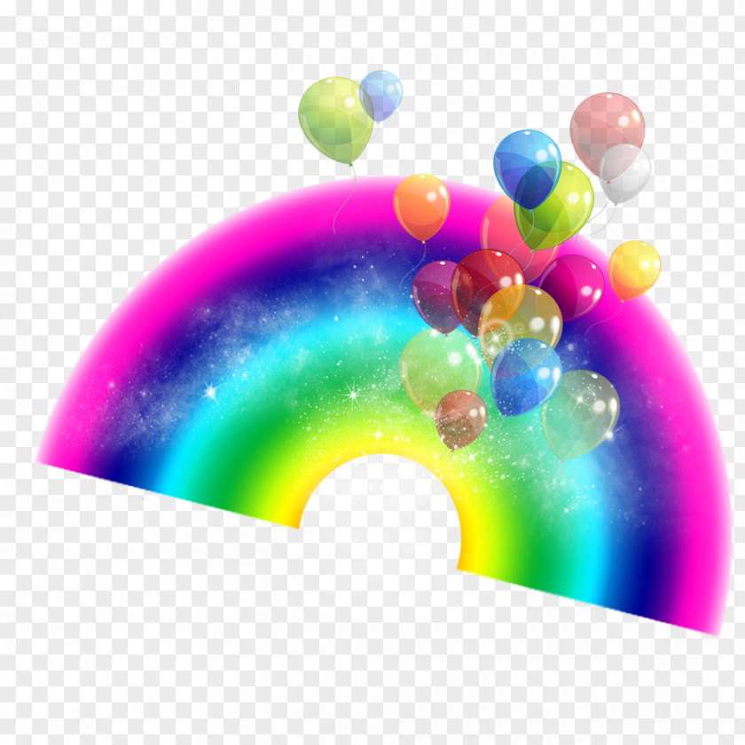 Rainbow Sky Balloon PNG