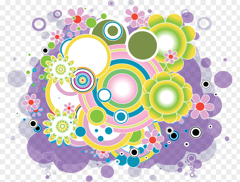 Vector Creative Circle Diagram Flower Clip Art PNG