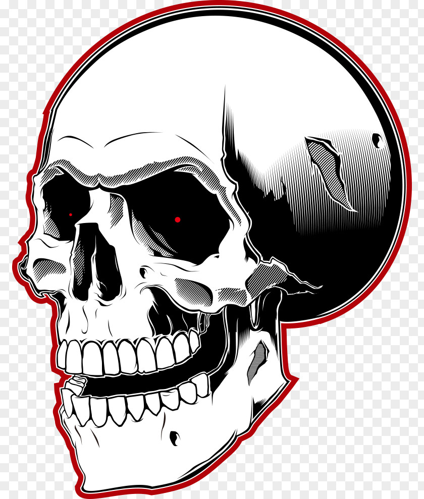 Vector Red Edge Skull Clip Art PNG