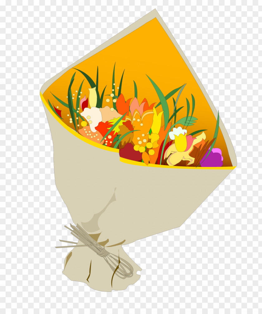 Wrapped Bouquet Of Flowers Gift Flower Valentines Day PNG