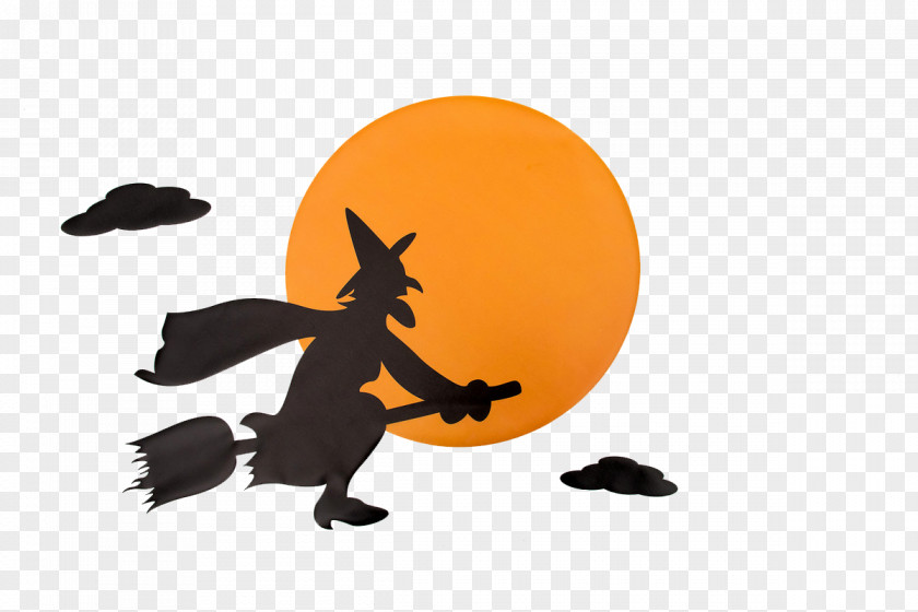 Cartoon Moon Witchs Broom Witchcraft Clip Art PNG